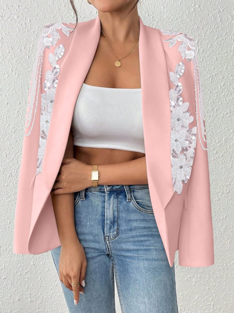 Product Title Premium Custom White Blazer for Women - Elegant Chain & Hand-Set Diamond Accents | Luxury Formal OuterwearIn-Stock Premium Custom Women's Blazer - Pink Sequins & Handcrafted White Florals | Luxury Outerwear