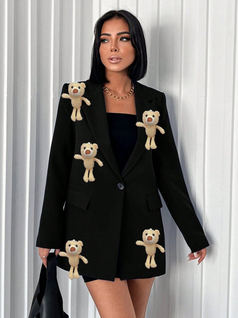 High-End Custom Bear Blazer - 5 Handcrafted Bears Detail