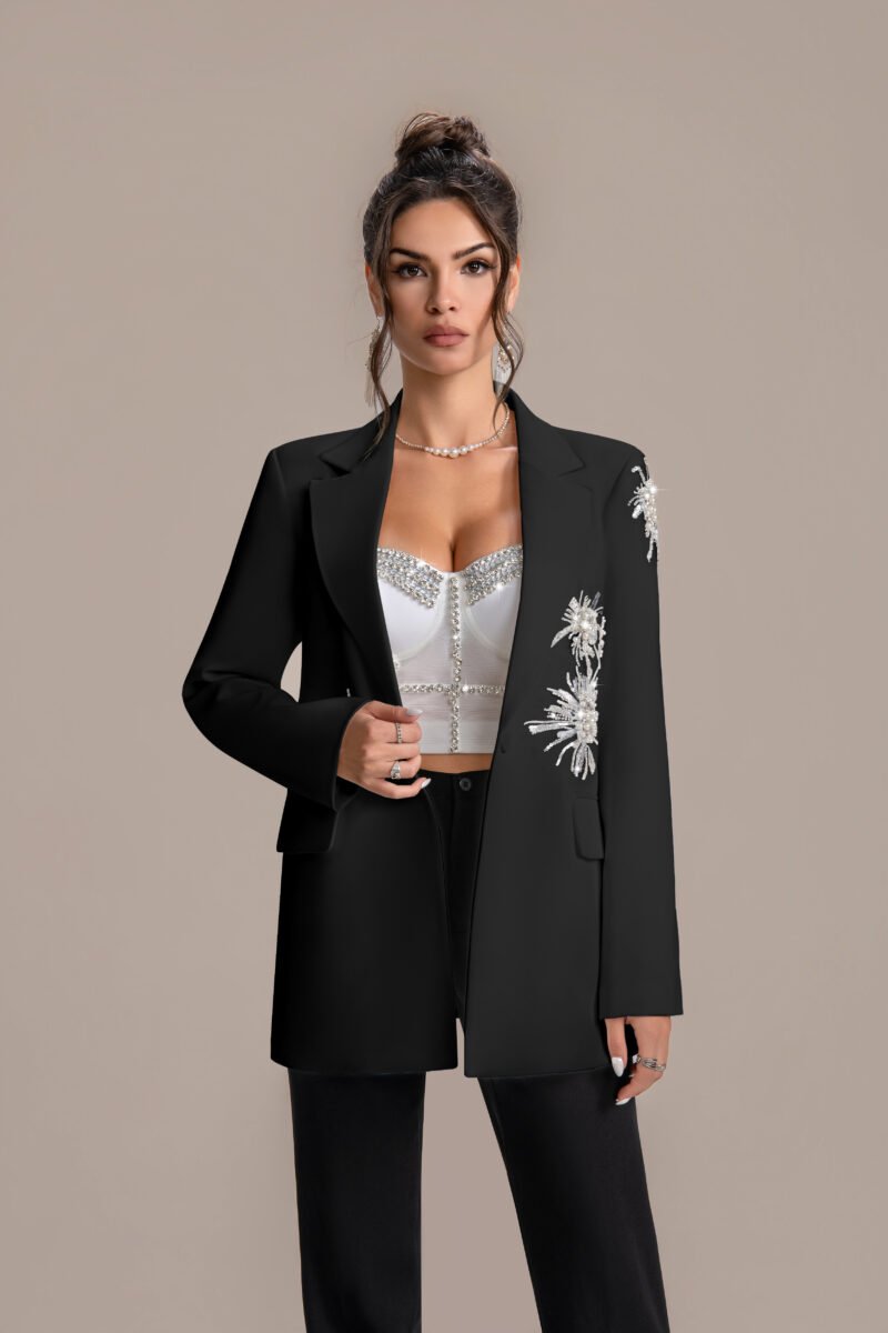 Women's Slim Fit Firework Blazer - High-End Custom Tailored with Shoulder Pads